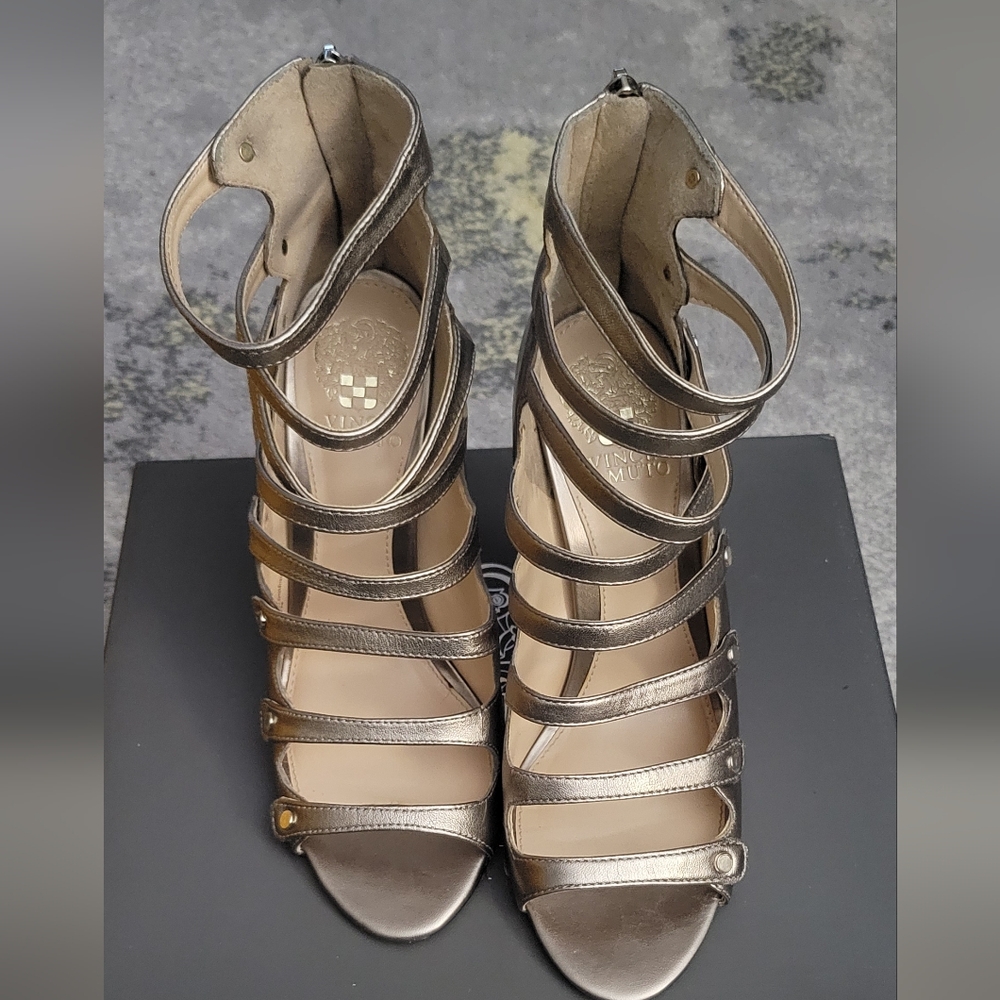 Matte Gold Strappy Sandal (Excellent Condition)